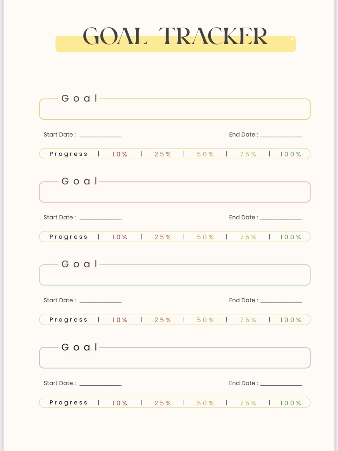 Habit Tracker Layout