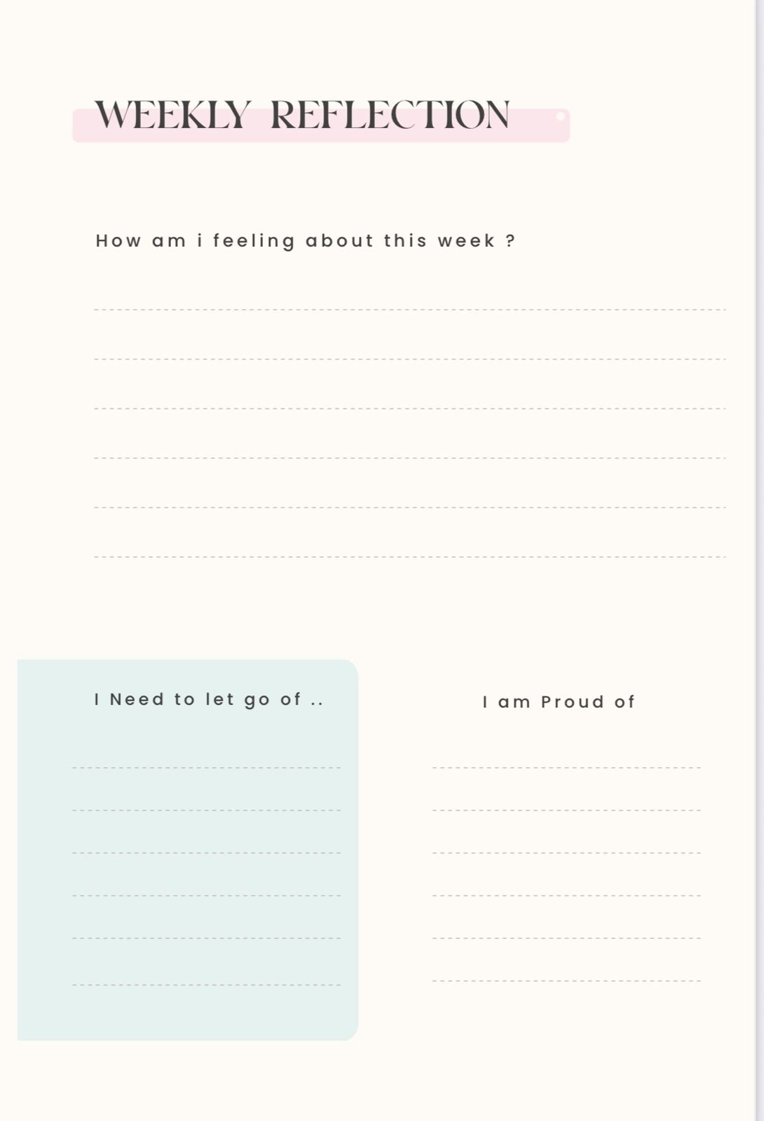 Weekly Review Section